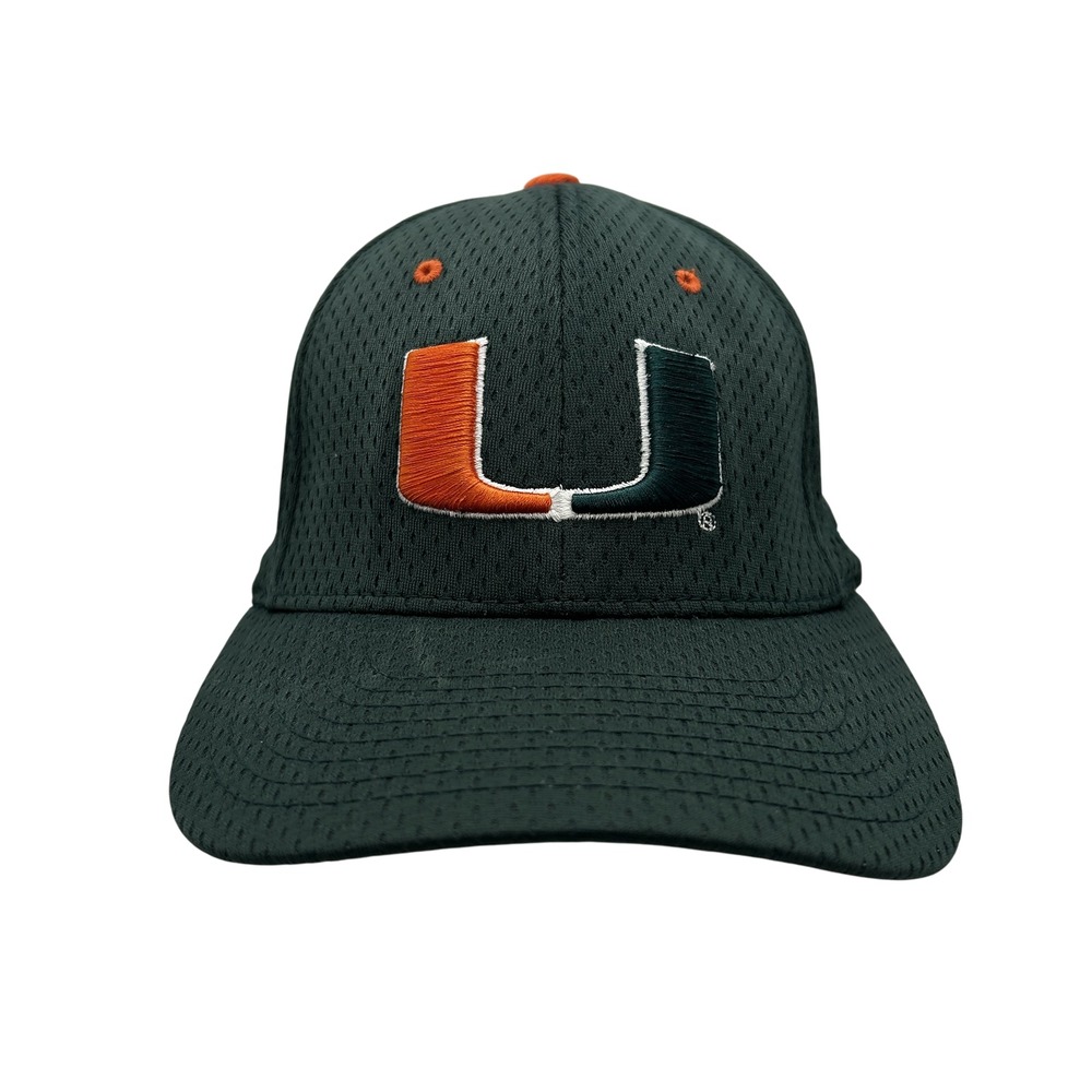 Miami Hurricanes Hat Cap Fitted M/L‎ Green NCAA Football Zephyr